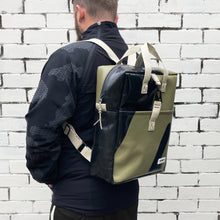 Load image into Gallery viewer, SAGE WATERPROOF BACKPACK / black / olive green
